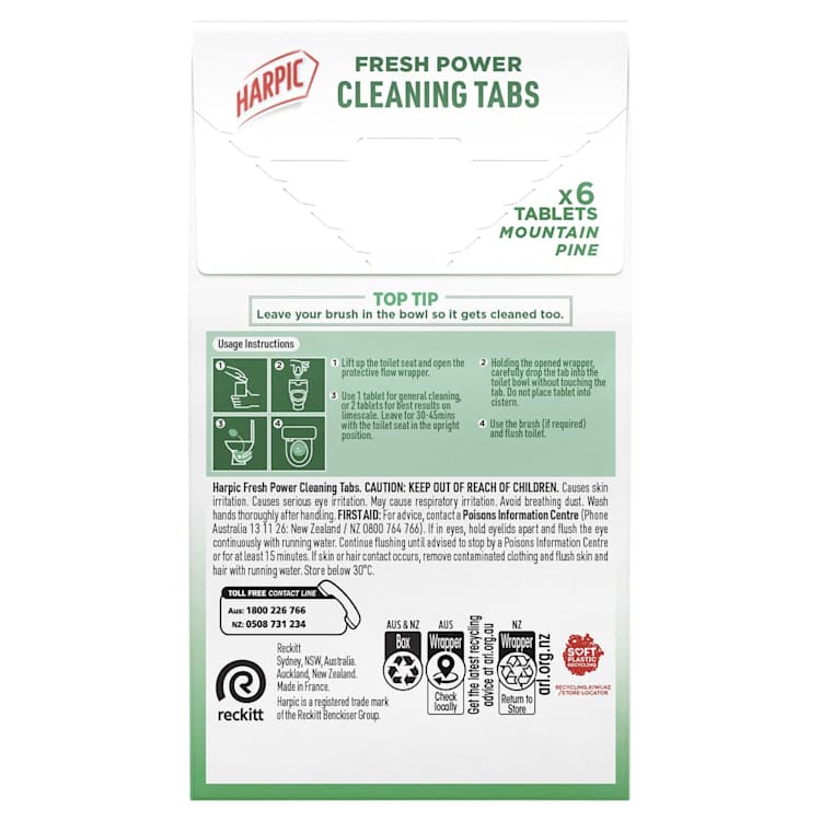 Harpic Fresh Power Toilet Cleaning Tablets Mountain Pine