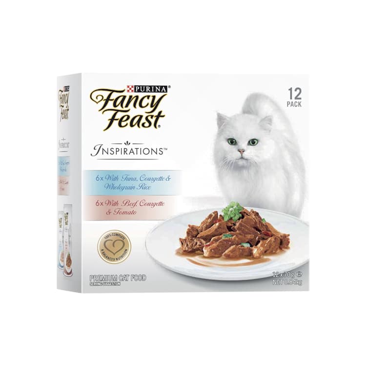 Fancy Feast Adult Inspirations Tuna, Courgette & Rice and Beef, Courgette & Tomato Wet Cat Food