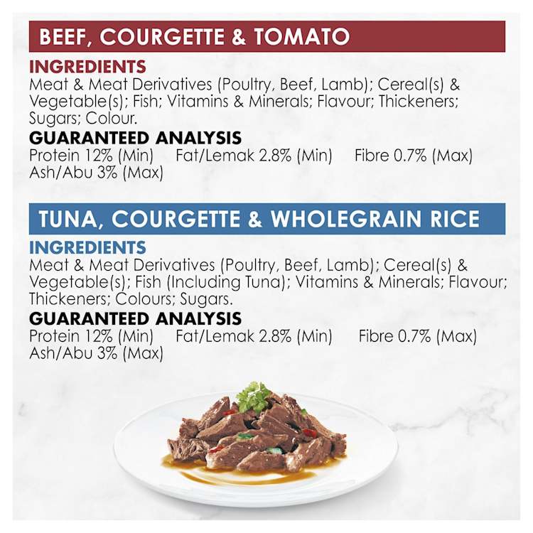 Fancy Feast Adult Inspirations Tuna, Courgette & Rice and Beef, Courgette & Tomato Wet Cat Food