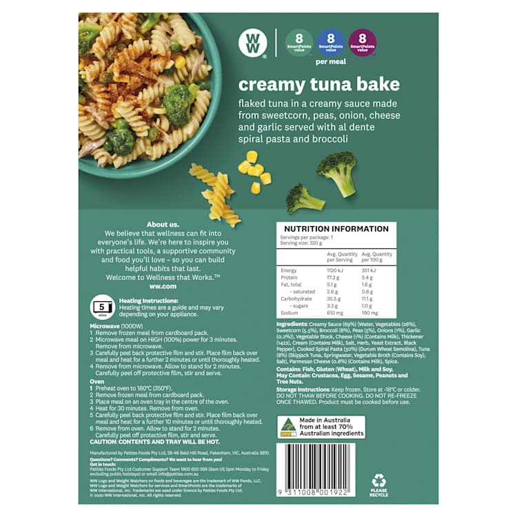Weight Watchers Reimagined Creamy Tuna Bake