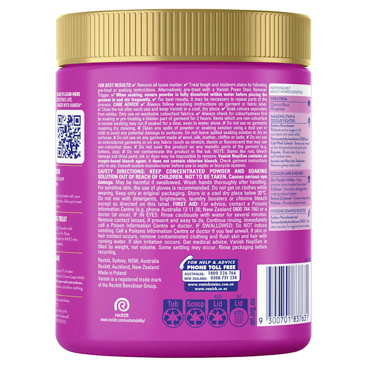 Vanish NapiSan Gold Pro Oxi Action Stain Remover Powder