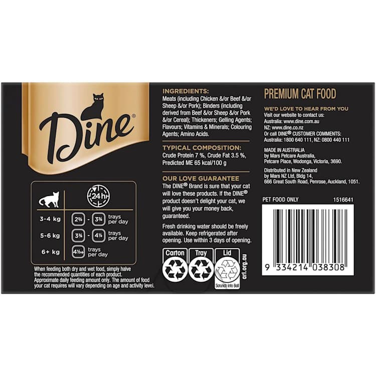 Dine Wet Cat Food Slices With Succulent Chicken Tray