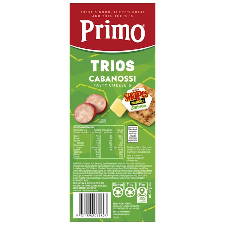 Primo BBQ Lovers Cabanossi Cheese & BBQ Shapes