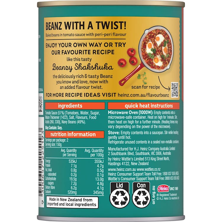 Heinz Baked Beanz Peri Peri