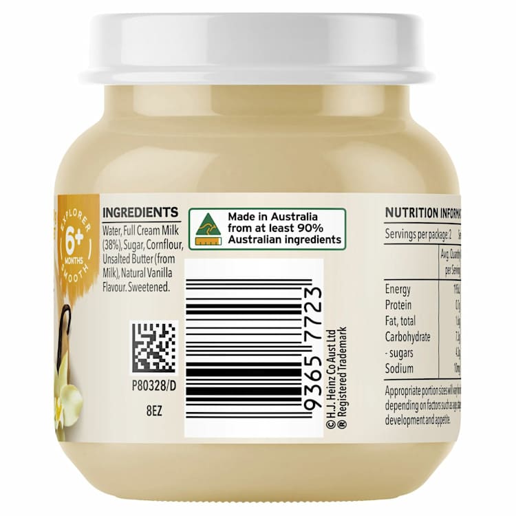 Heinz Little Treats Vanilla Custard Baby Food Jar 6 months IGA