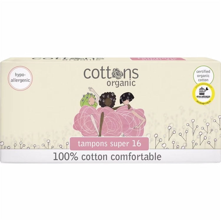 Cottons Organic 100% Cotton Super Tampons