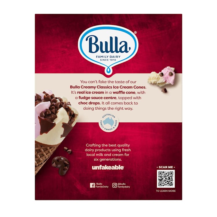 Bulla Creamy Classics Neapolitan Ice Cream Cones