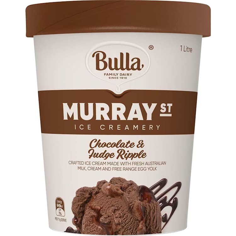 Bulla Murray St Ice Creamery Chocolate & Fudge Ripple