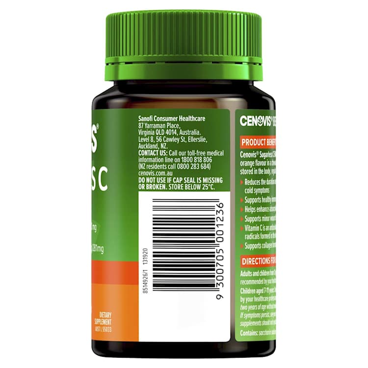 Cenovis Sugarless C 500mg Orange Flavour Tablets