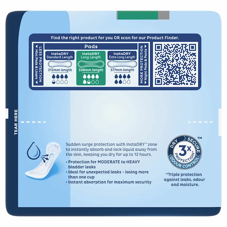 Tena Pads Instadry Long Length