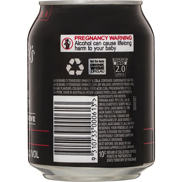 Jack Daniel's & Cola American Serve Can