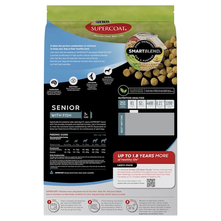 Supercoat Smartblend Senior Dog Food With Fish