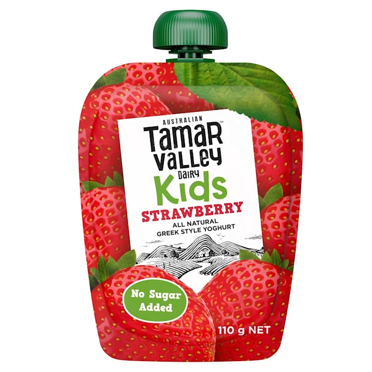 Tamar Valley Dairy Kids Greek Yoghurt Strawberry Pouch