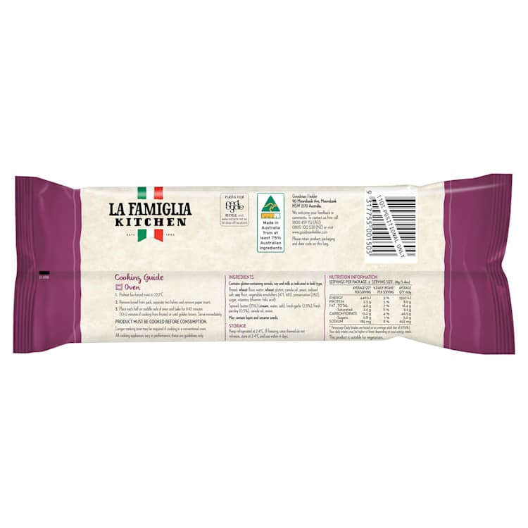 La Famiglia Just For 2 Garlic Bread