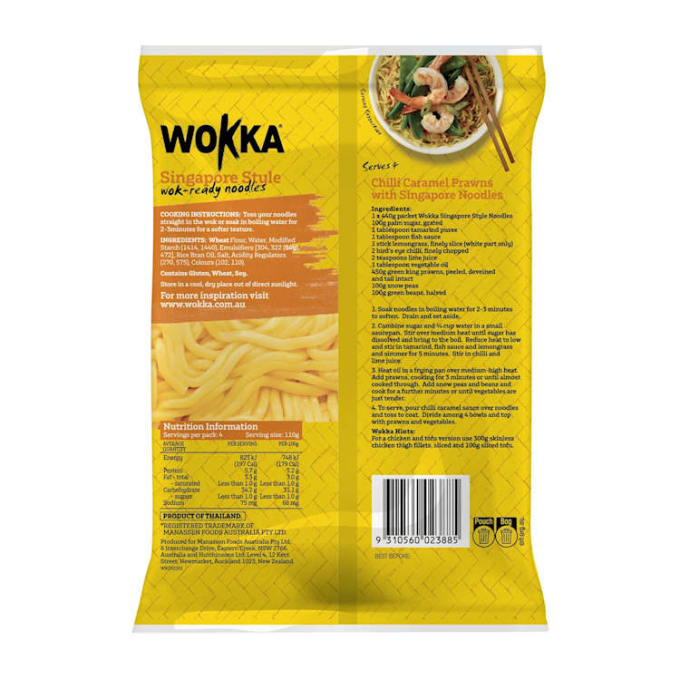 Wokka Singapore Style Wok-Ready Noodles