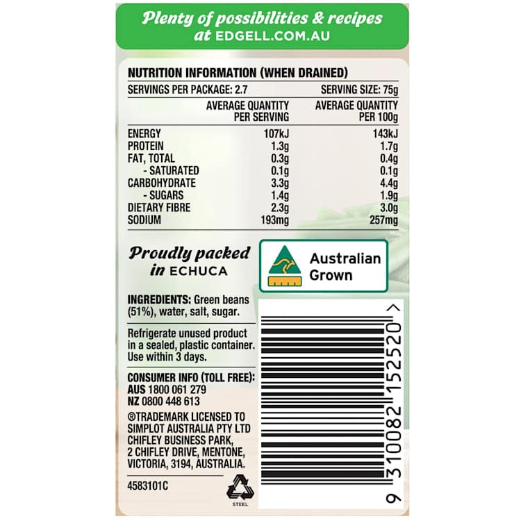 Edgell Sliced Green Beans