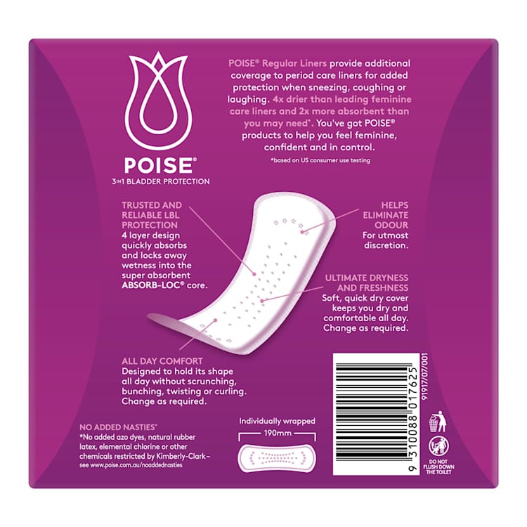Poise Adult Care Liners Regular