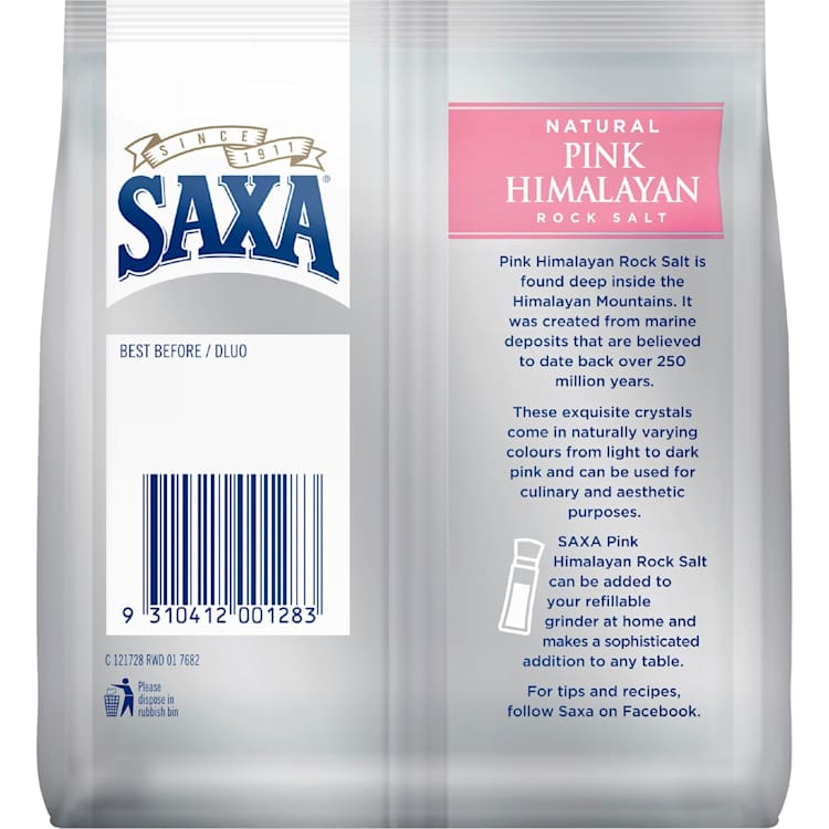 Saxa Natural Pink Himalayan Rock Salt