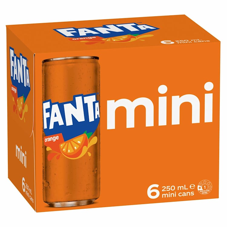 Fanta Orange Soft Drink Multipack Mini Cans