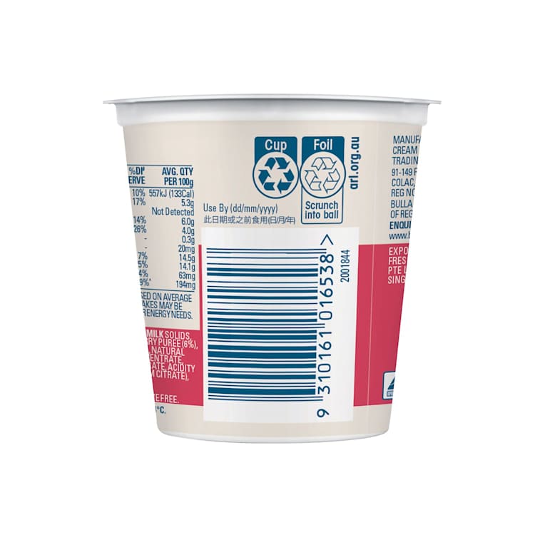 Bulla Creamy Australian Style Yoghurt Strawberry