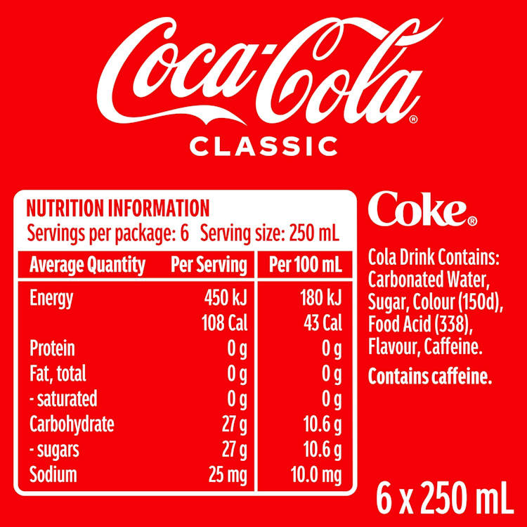 Coca-Cola Classic Soft Drink Multipack Mini Cans