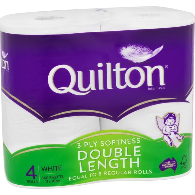 Quilton Toilet Roll White 3ply Double Length