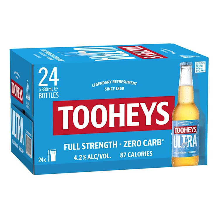 Tooheys Ultra Zero Carb Bottle 330mL 