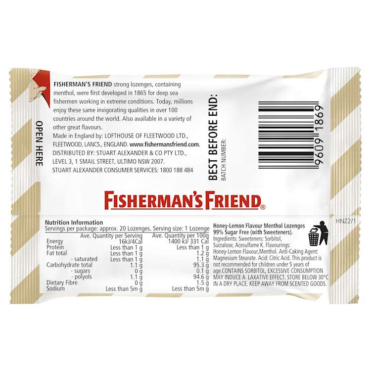 Fisherman's Friend Honey-Lemon Sugar Free