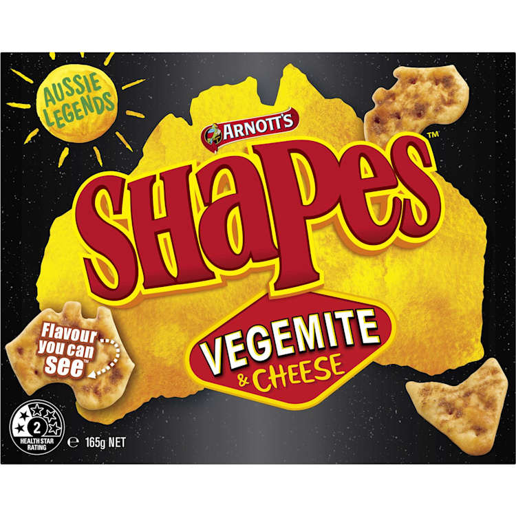 Arnott's Shapes Cracker Biscuits Vegemite & Cheese