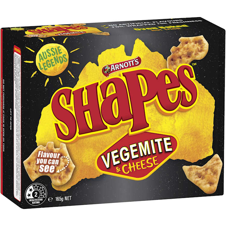 Arnott's Shapes Cracker Biscuits Vegemite & Cheese