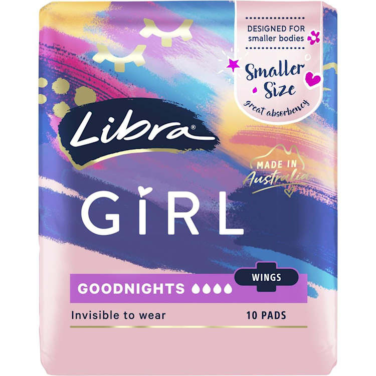 Libra Girl Good Night Pads With Wings