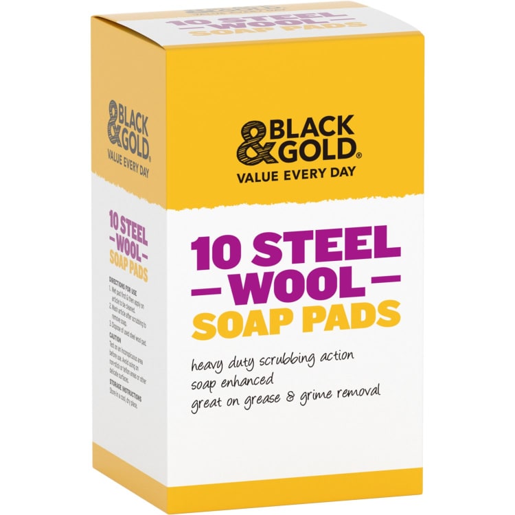 Black & Gold Steel Soap Pads