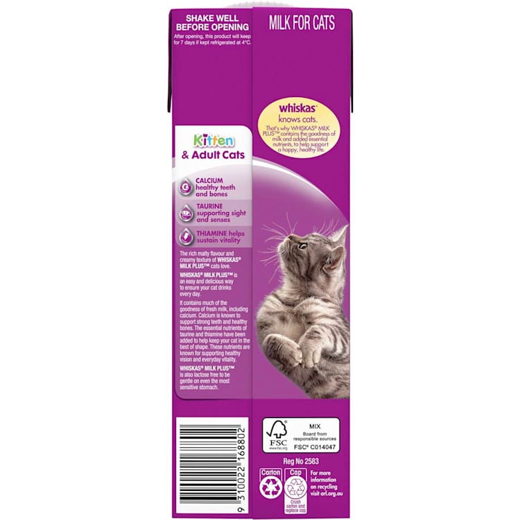 WHISKAS Cat Kitten Treat Milk Plus Carton