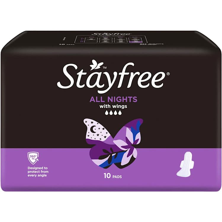 Stayfree All Nights Extra Long With Wings Pads