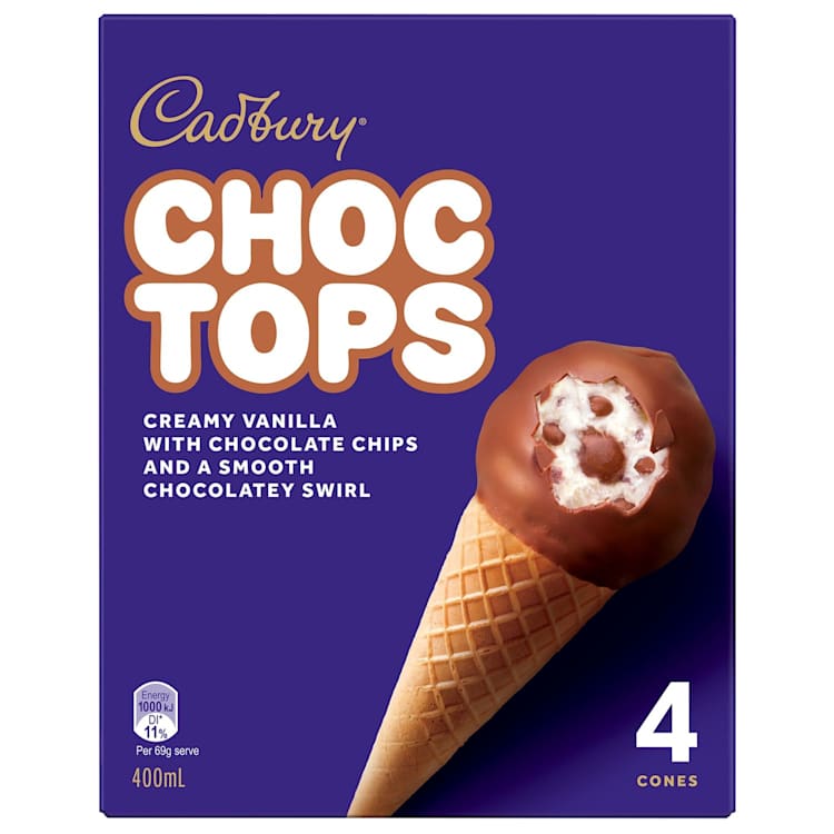 Cadbury Choc Tops Vanilla