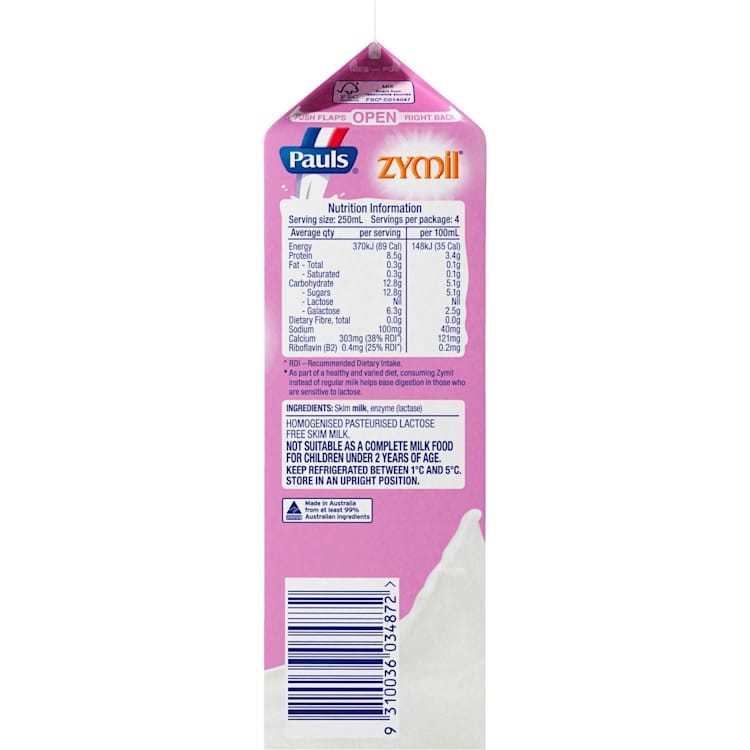 Pauls Zymil Skim Milk