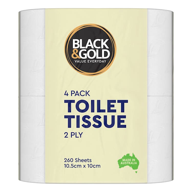 Black & Gold Toilet Roll 2ply