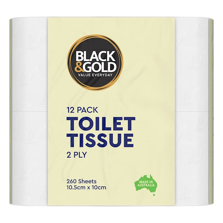 Black & Gold Toilet Roll 2Ply