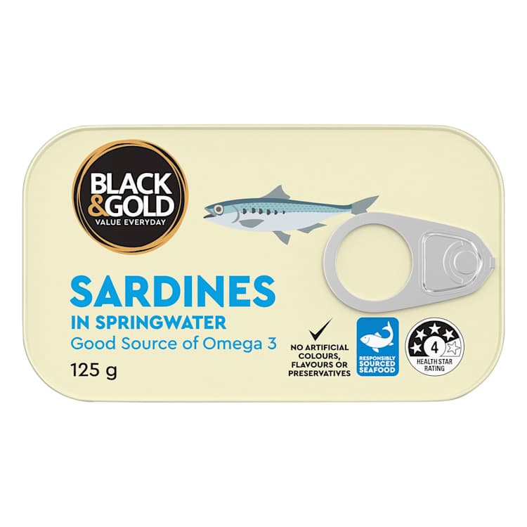 Black & Gold Sardines In Saltwater
