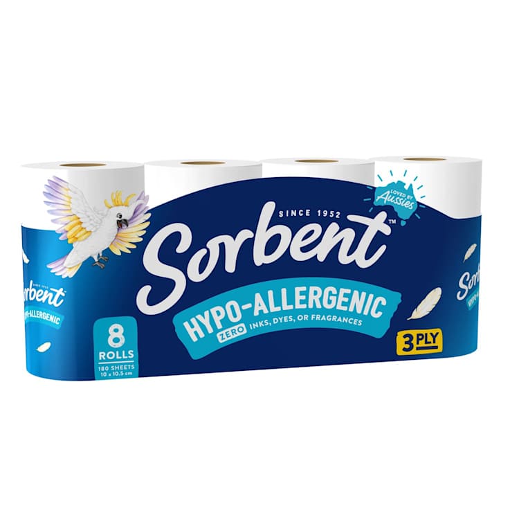 Sorbent 3 Ply Hypo-Allergenic Toilet Tissue Rolls