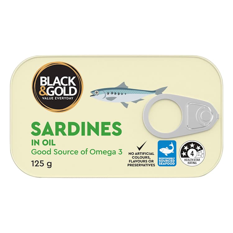 Black & Gold Sardines In Oil