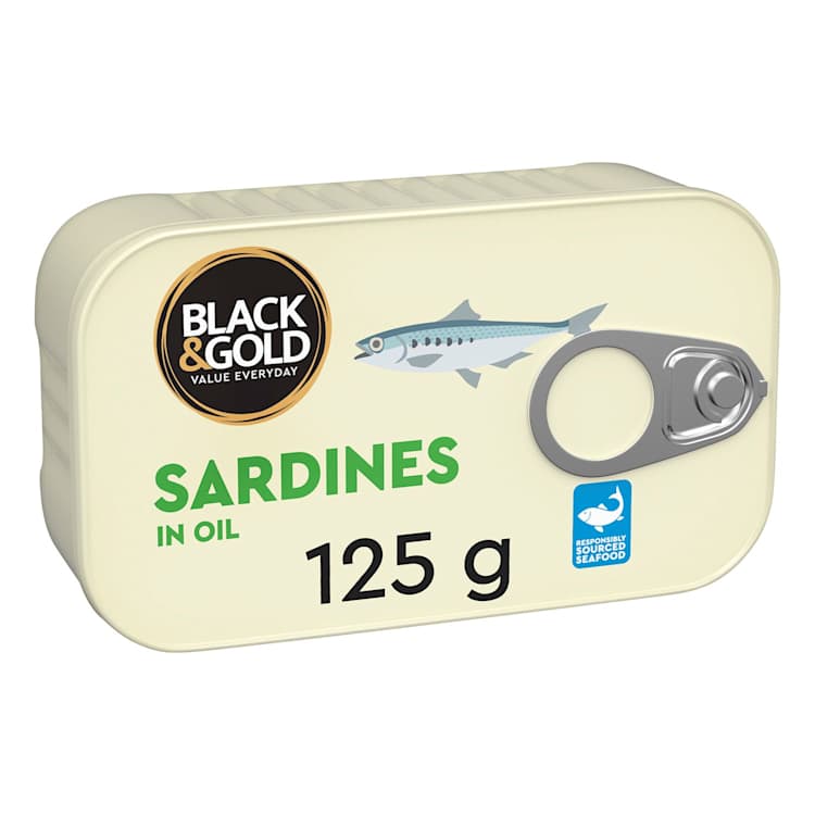 Black & Gold Sardines In Oil