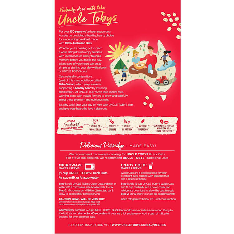 Uncle Tobys Oats Quick Porridge