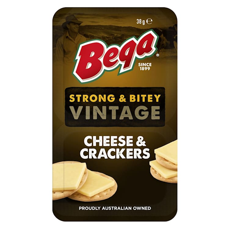 Bega Snacking Strong & Bitey Vintage Cheese & Crackers