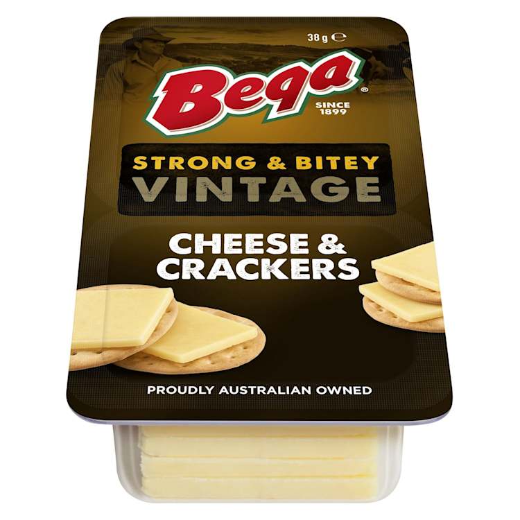 Bega Snacking Strong & Bitey Vintage Cheese & Crackers