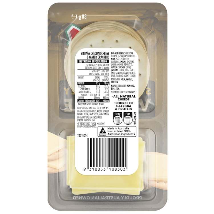 Bega Snacking Strong & Bitey Vintage Cheese & Crackers