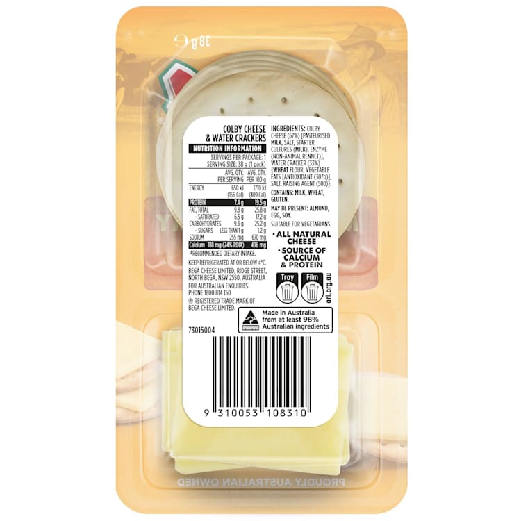 Bega Snacking Colby Cheese & Crackers 38g | IGA Shop Online