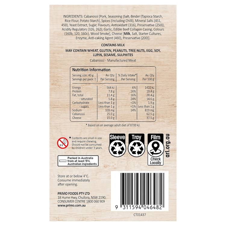 Primo Duos Cabanossi & Cheese