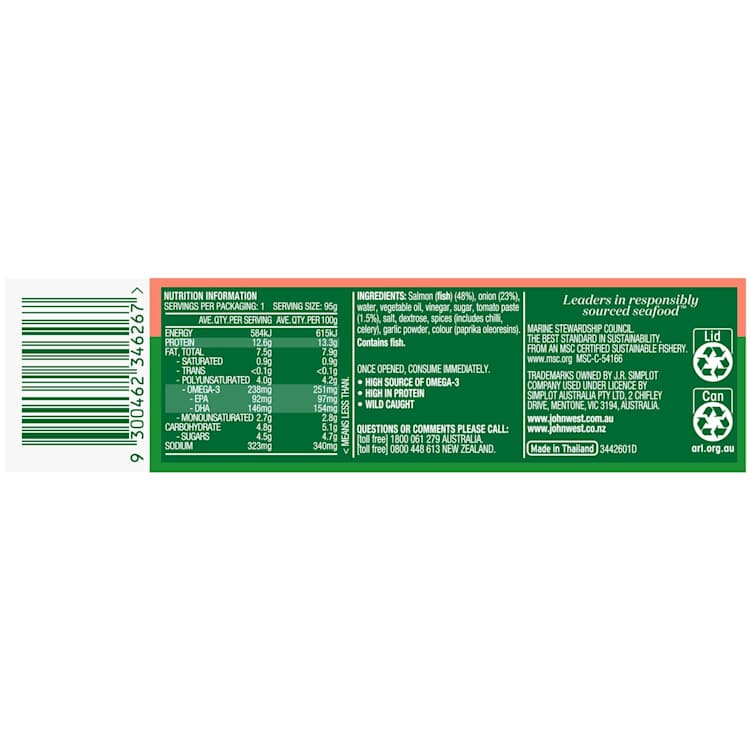 John West Salmon Tempters Onion & Tomato