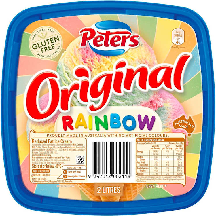 Peters Original Rainbow Ice Cream
